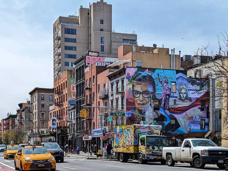 1st avenue 11th street southbound view east village nyc